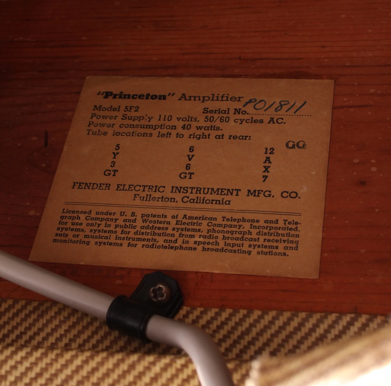 1957 Fender Princeton 5F2 tweed - Image 6