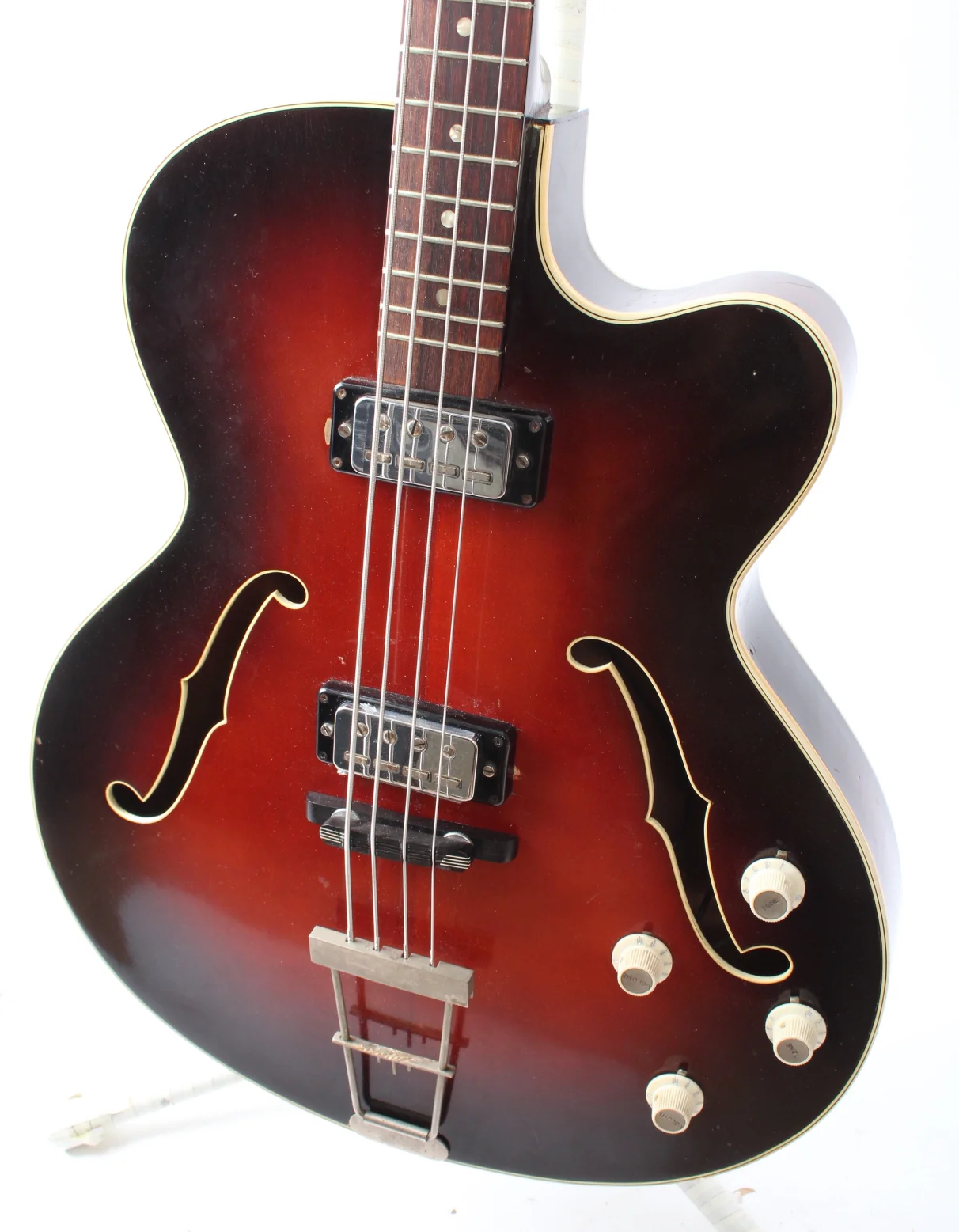 1960s Höfner President Bass 500/5 red sunburst - Image 3