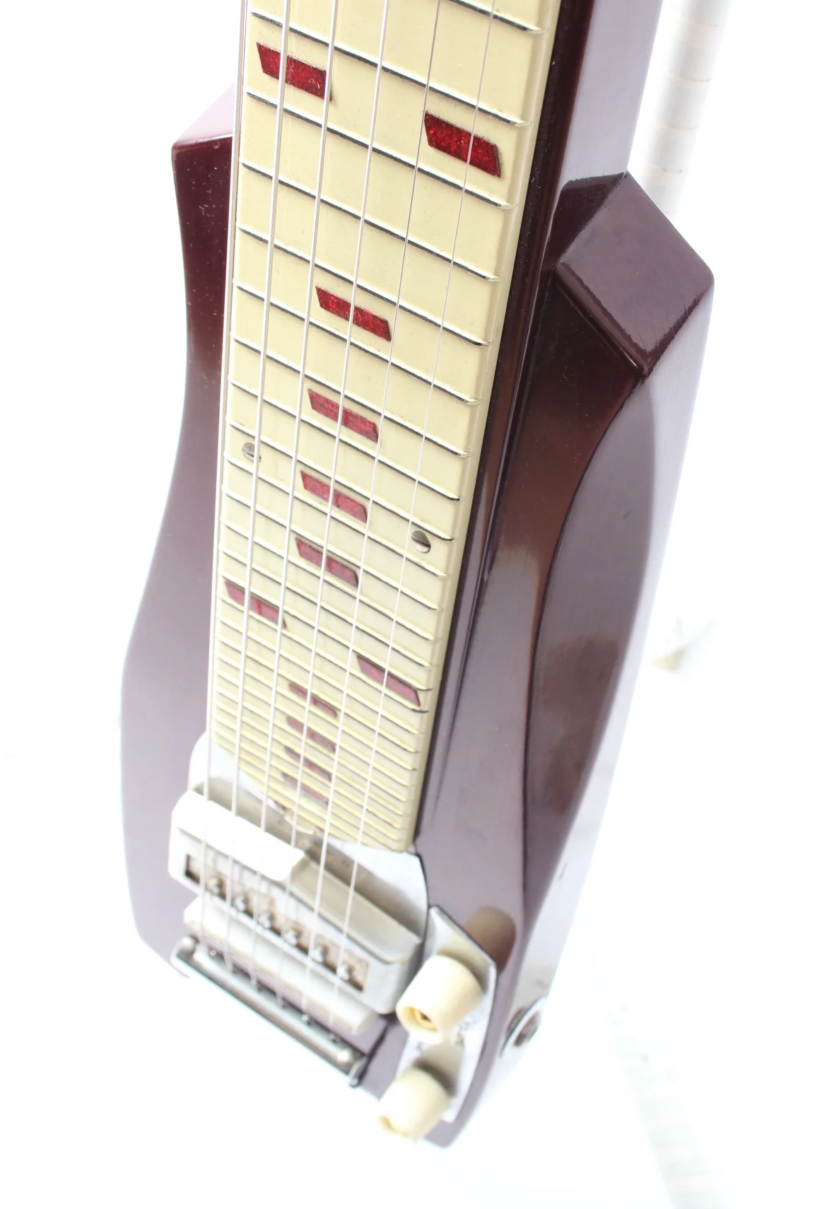 1960s Teisco Lap Steel Model P wine red - Image 3