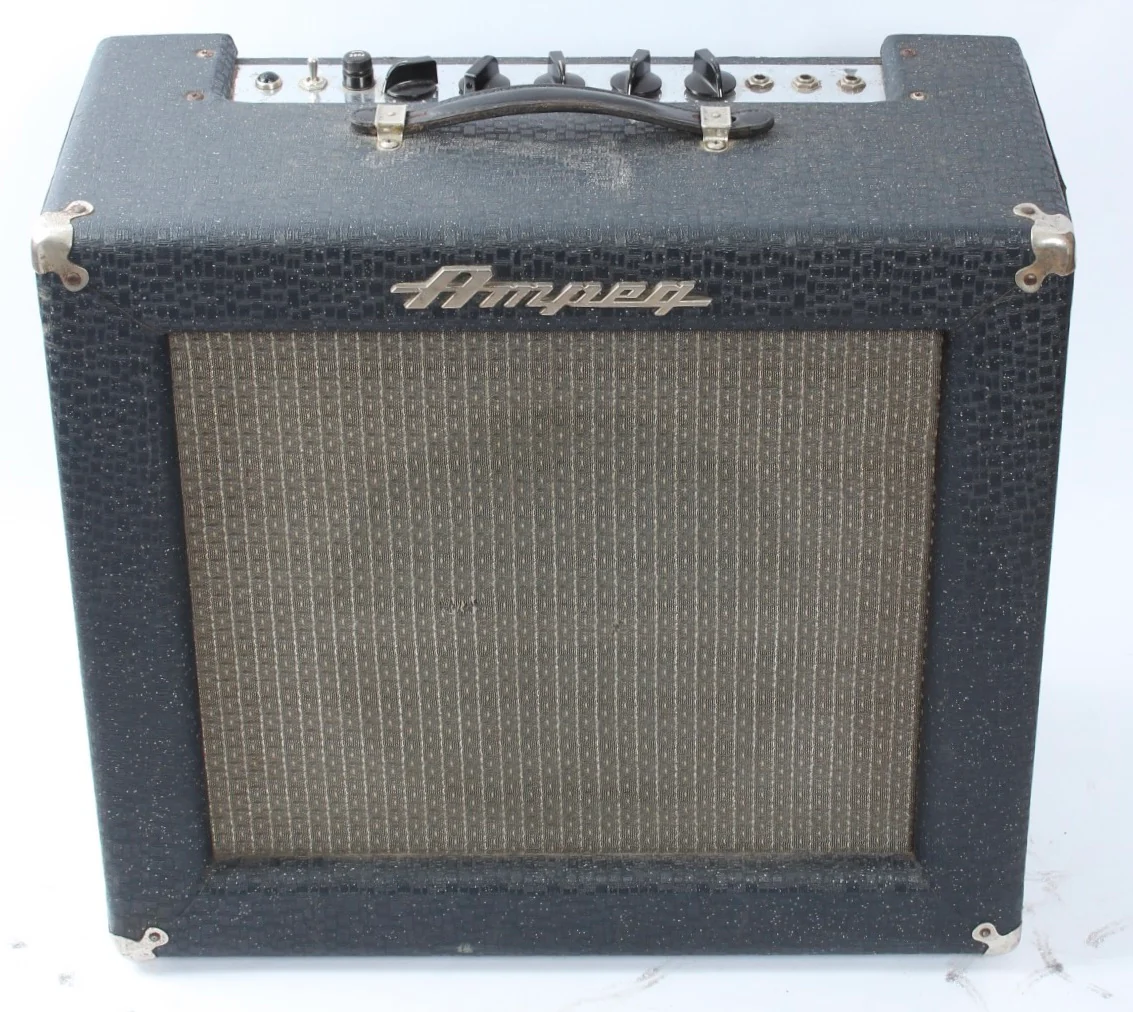 1961 Ampeg R-12 Reverbrocket random navy flair - Image 2