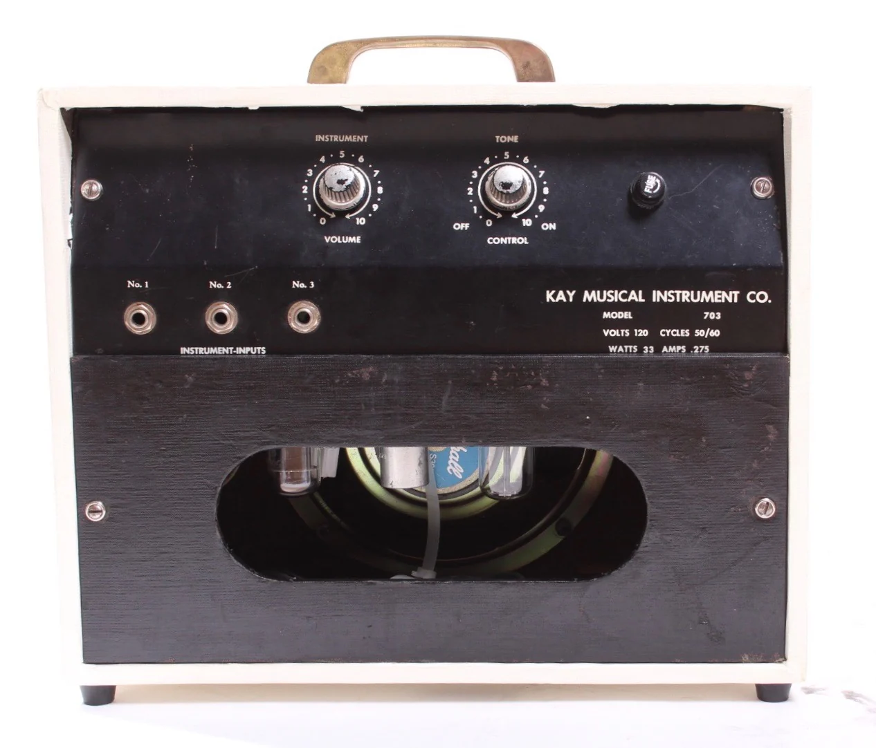 1963 Kay 703 Amp white tolex - Image 7