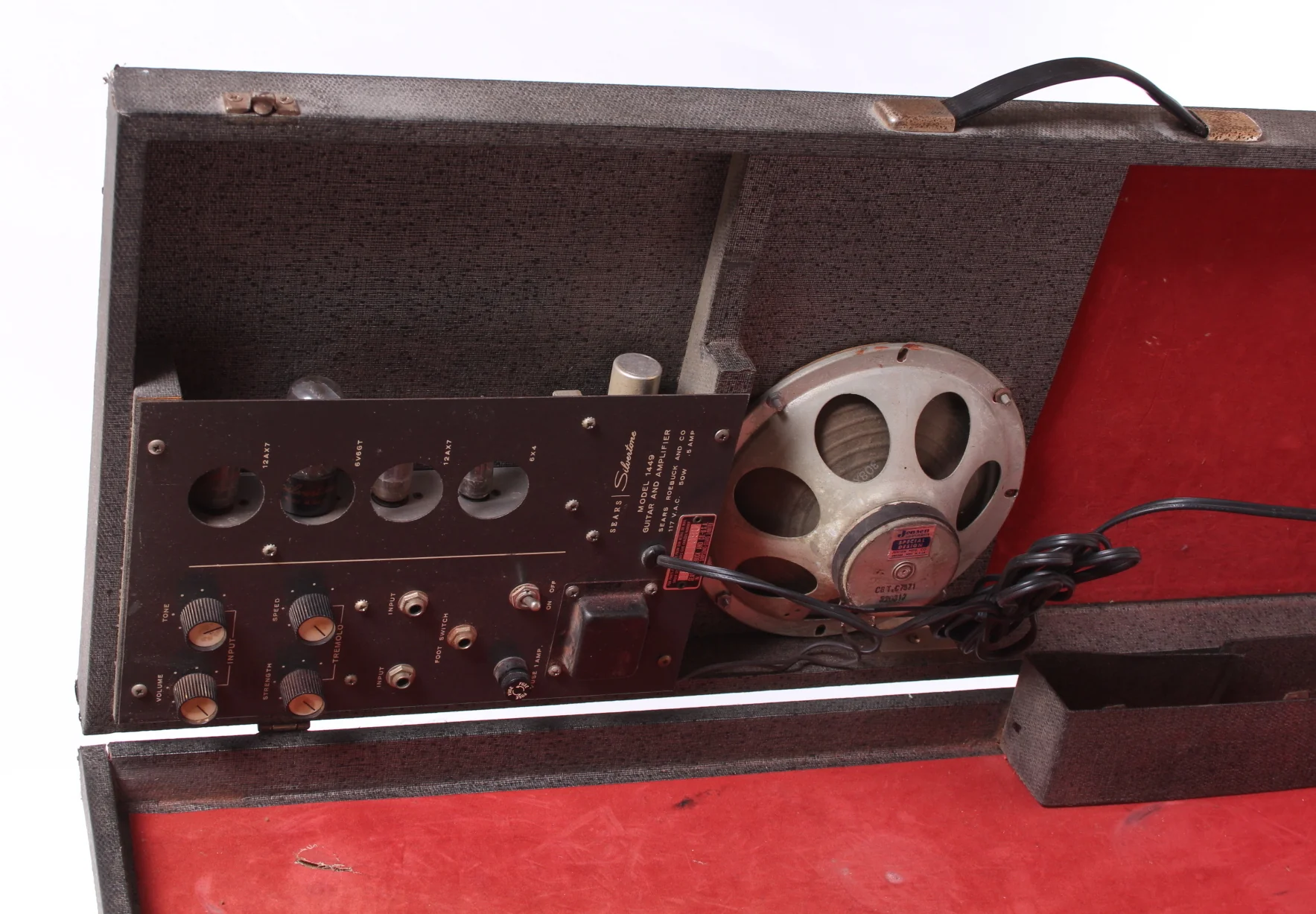 1963 Silvertone 1449 Amp-in-Case black sparkle - Image 11