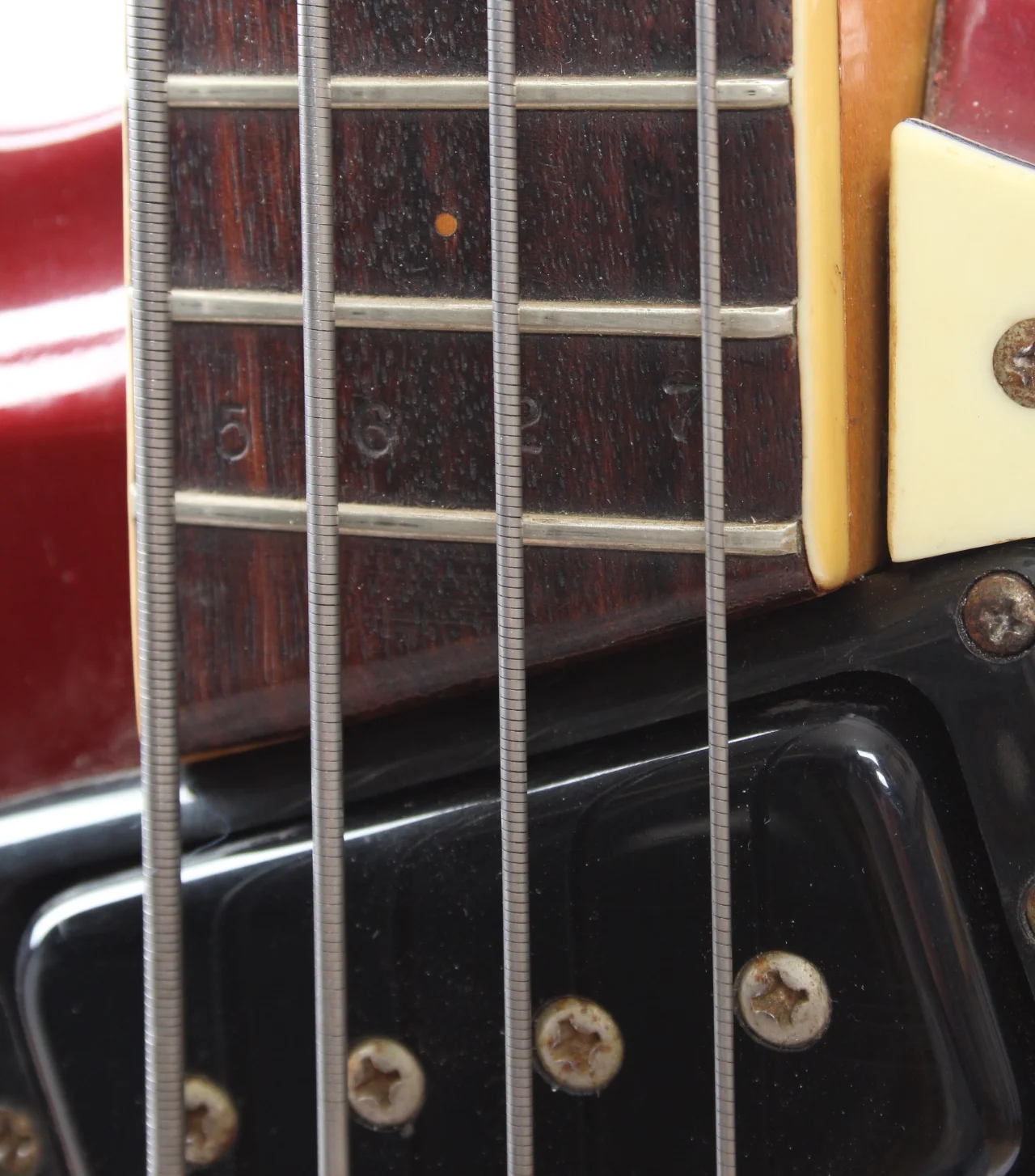 1965 Mosrite The Ventures Bass MK1 candy apple red - Image 11
