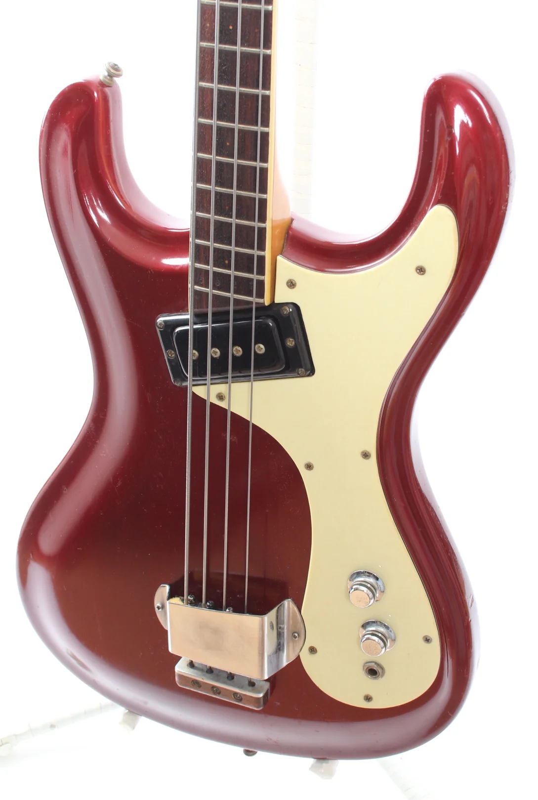 1965 Mosrite The Ventures Bass MK1 candy apple red - Image 3