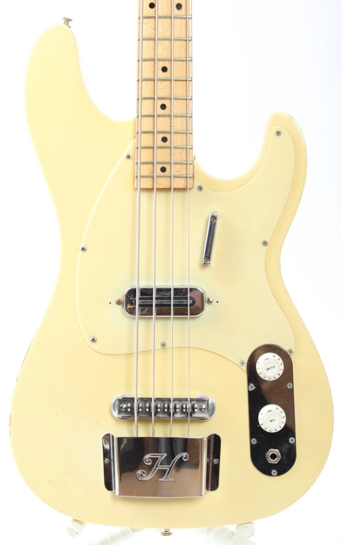 1970s Hoyer Telecaster Bass 33 olympic white - Image 2