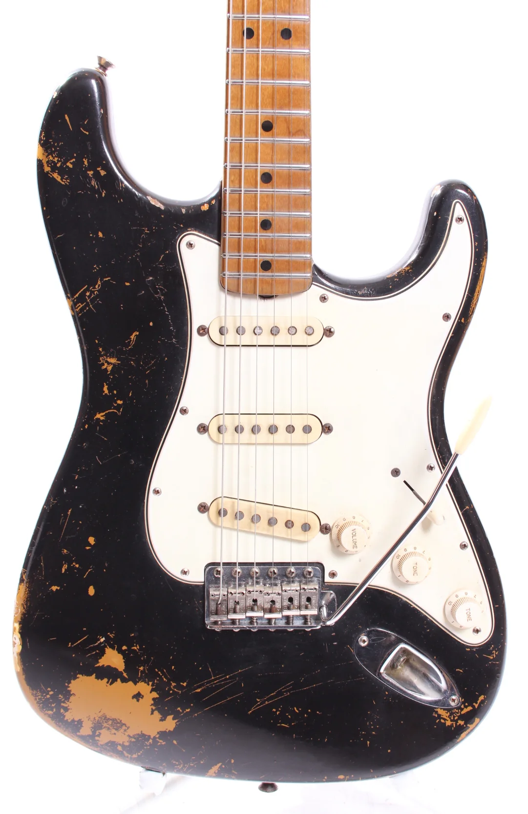 1971 Fender Stratocaster 4-bolt black over olympic white - Image 2