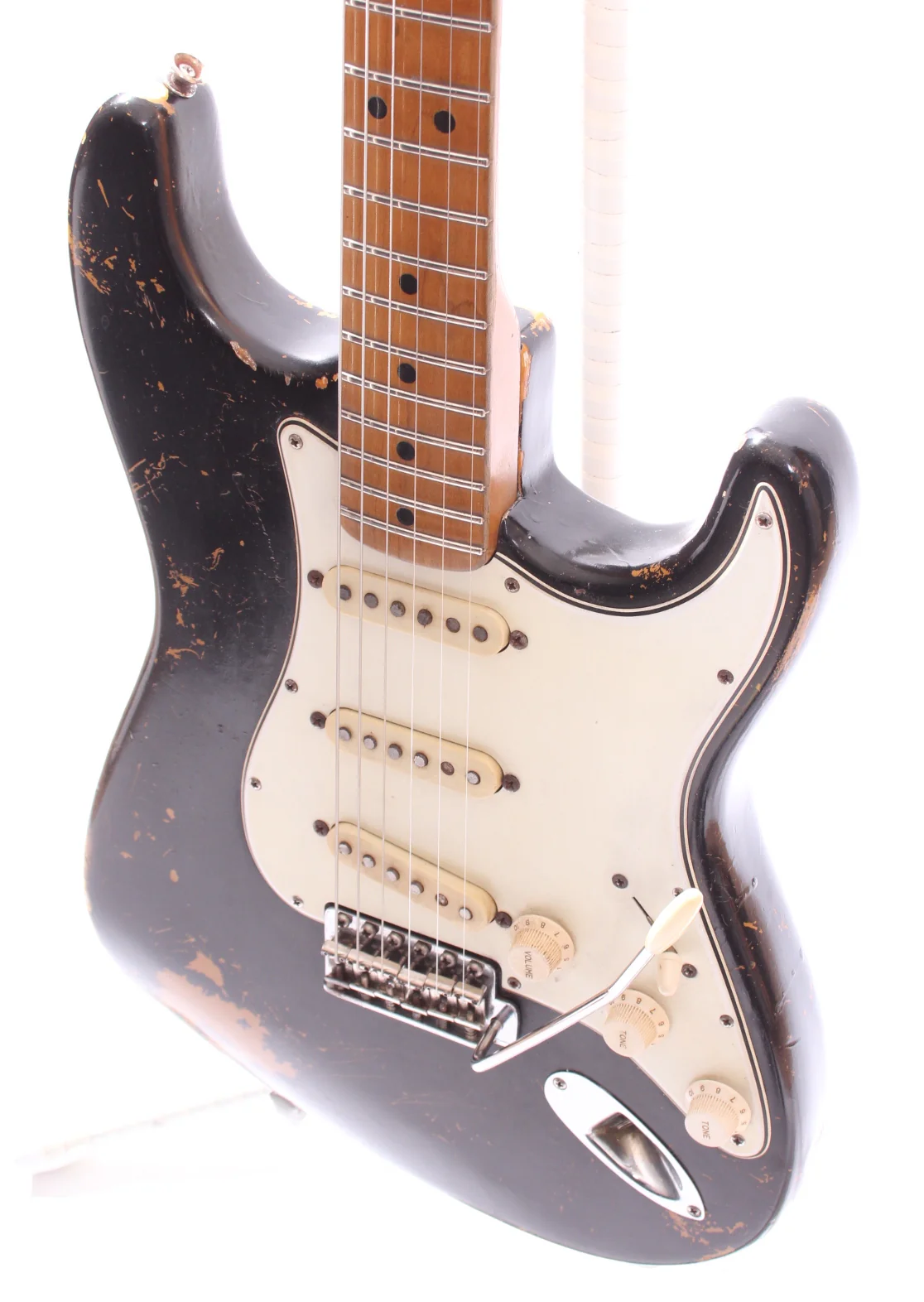 1971 Fender Stratocaster 4-bolt black over olympic white - Image 3