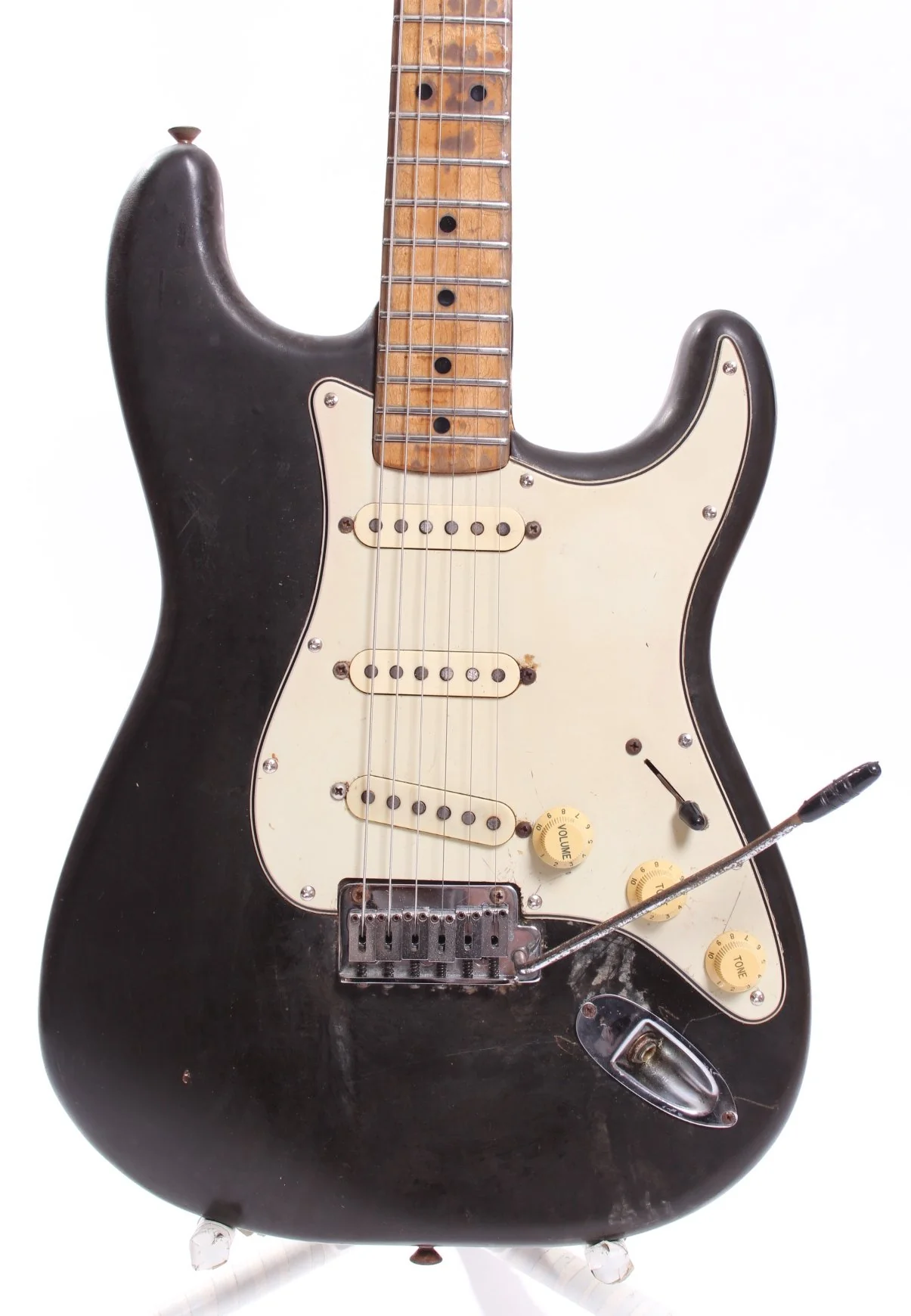 1973 Fender Stratocaster black over olympic white - Image 2