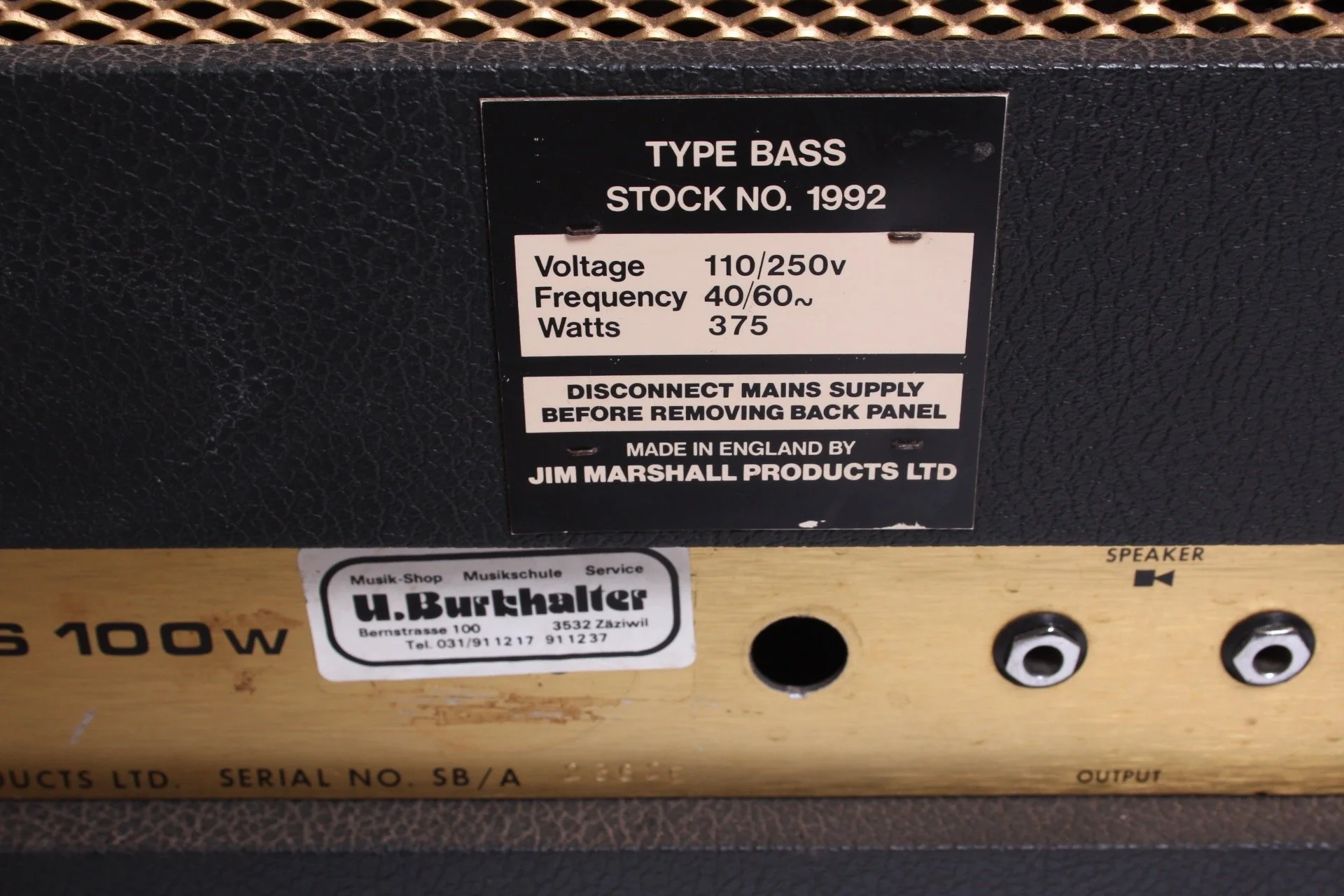 1973 Marshall Super Bass 100w - Image 9
