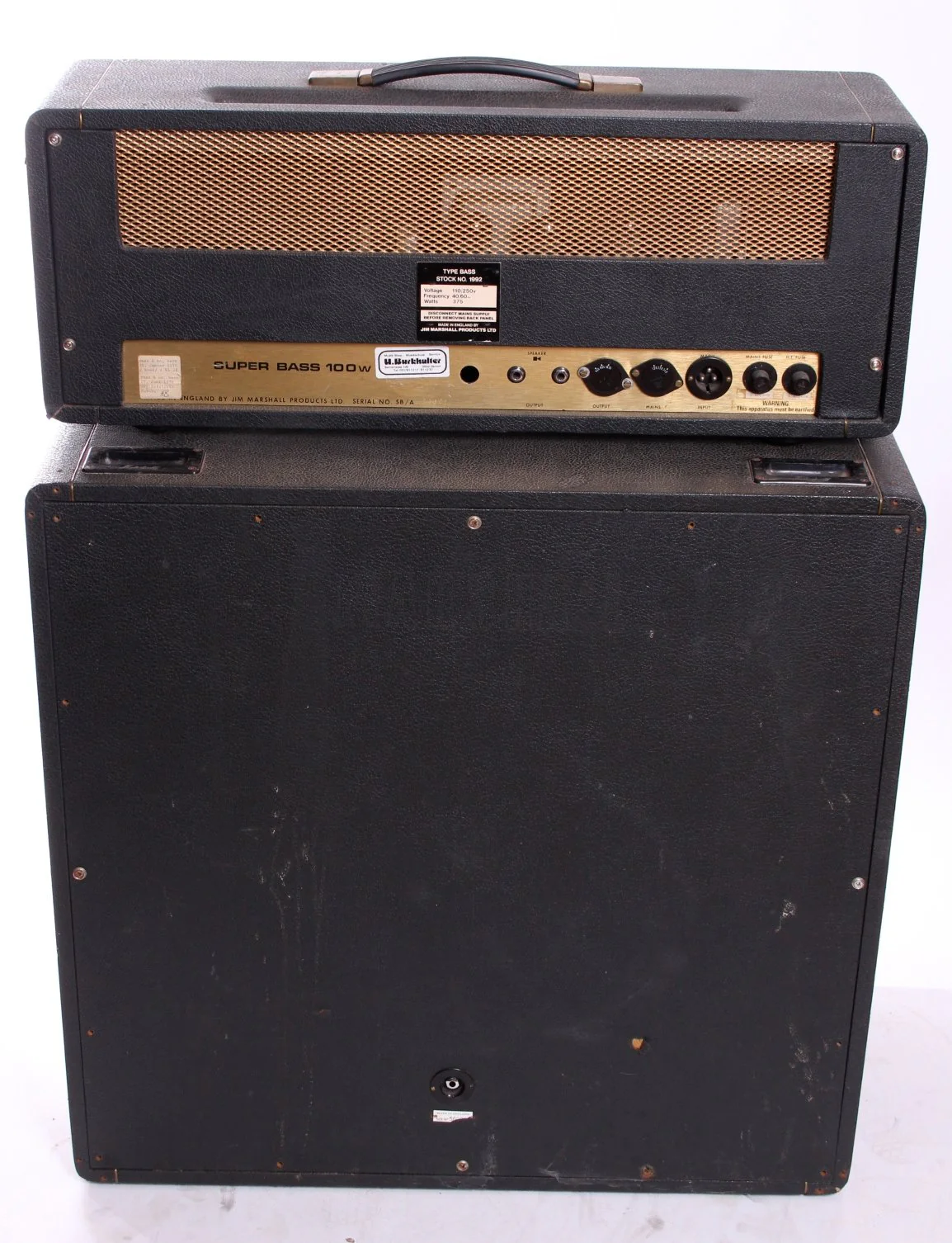 1973 Marshall Super Bass Amplifier with 4x12" Cabinet - Image 3