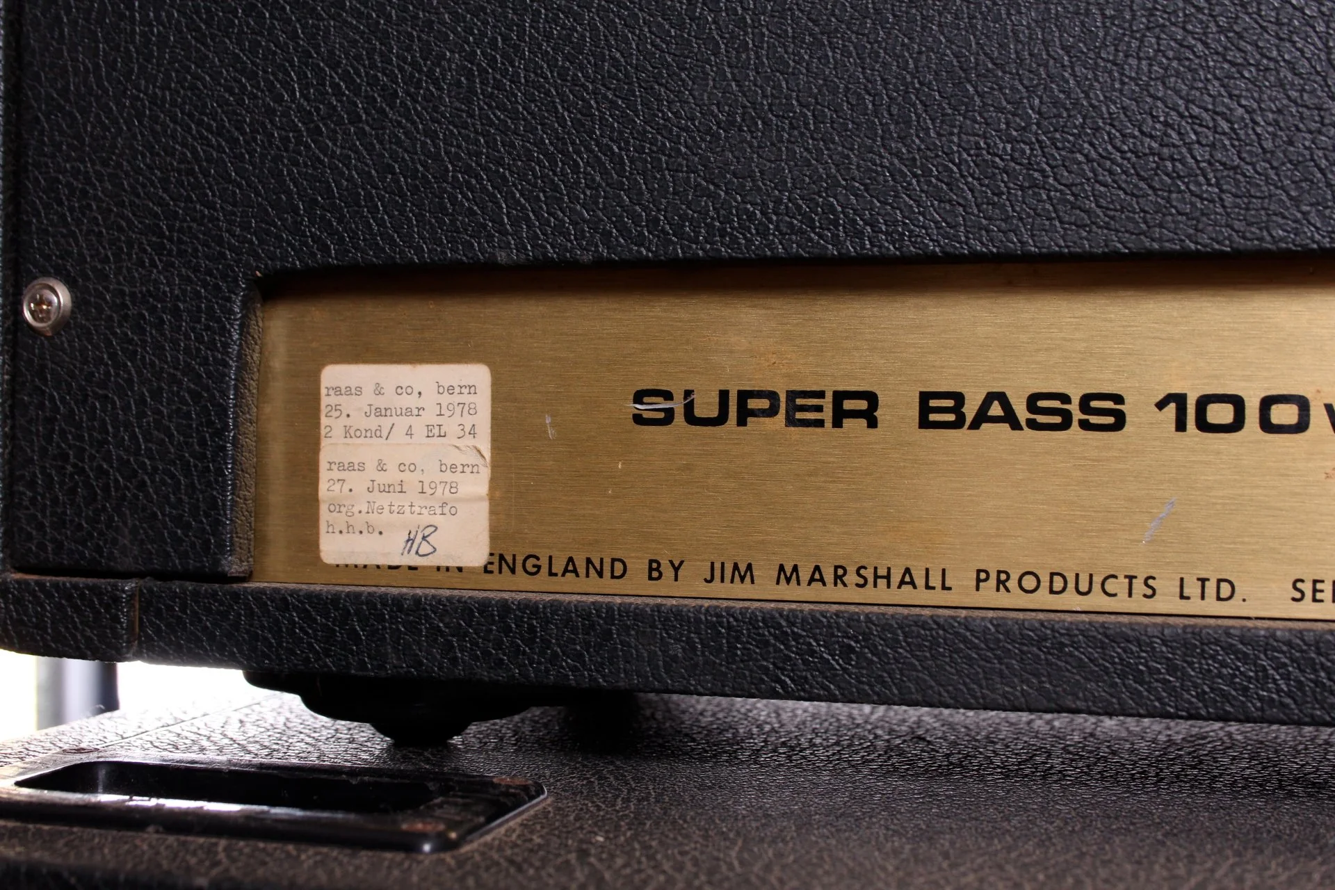 1973 Marshall Super Bass Amplifier with 4x12" Cabinet - Image 6