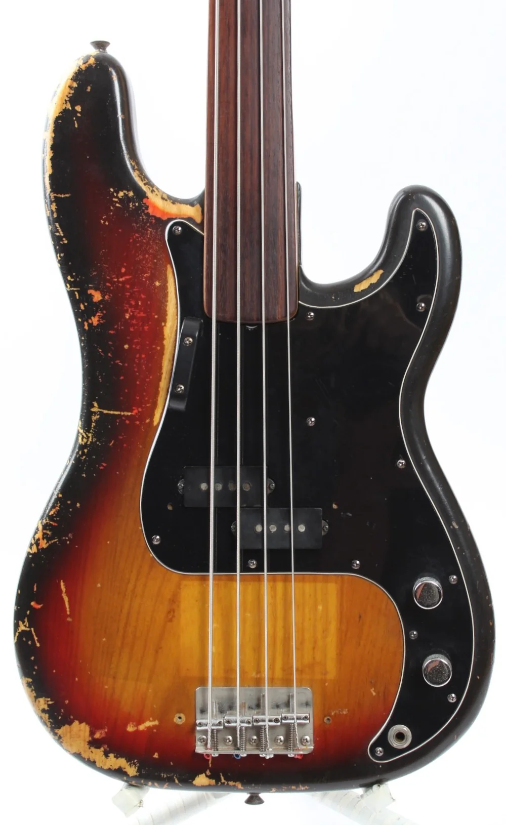 1976 Fender Precision Bass fretless sunburst - Image 2