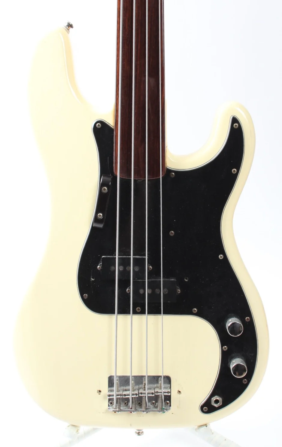 1977 Fender Precision Bass Fretless olympic white - Image 2