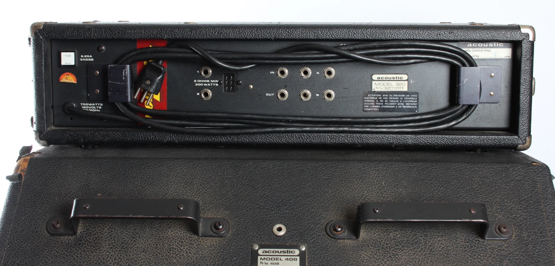 1978 Acoustic Control Corp 320 Head and 408 cabinet - Image 11