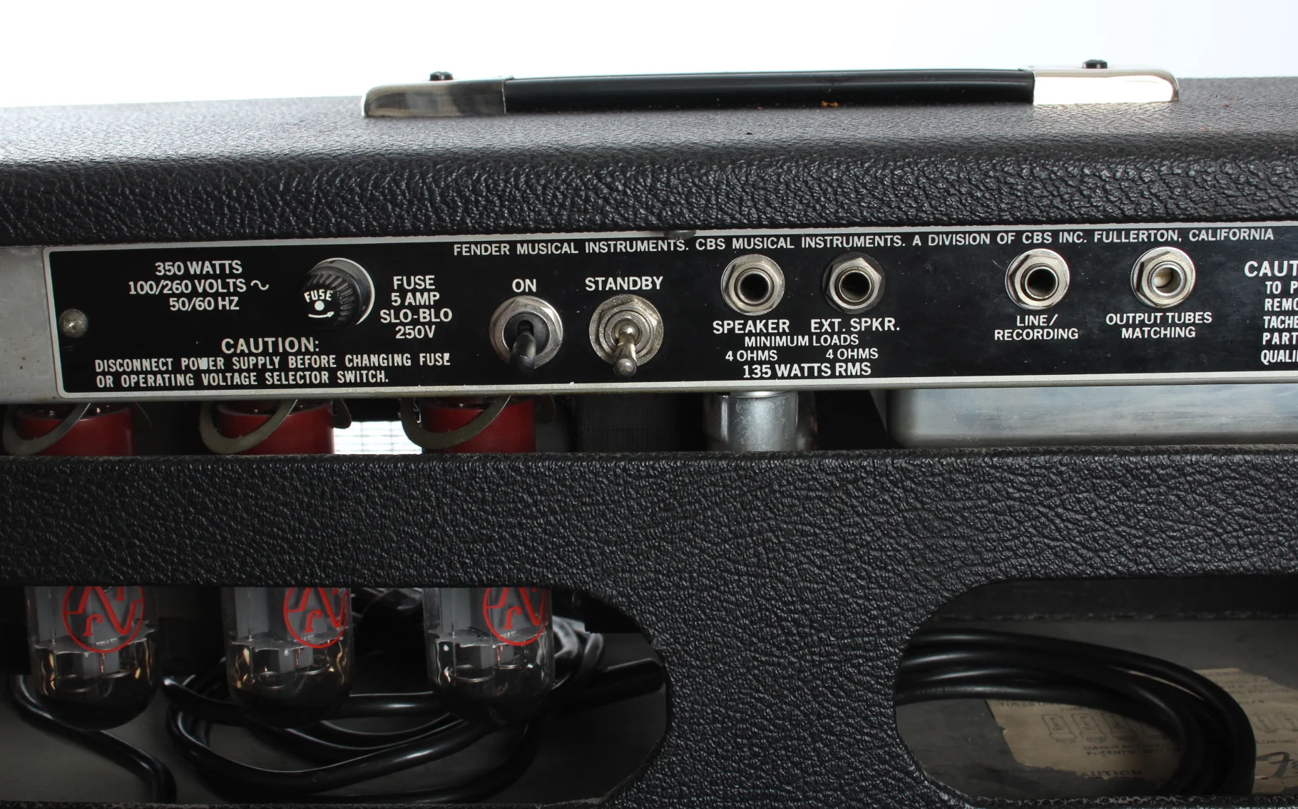 1978 Fender Bassman 135 w/ 4x12 pyramid cabinet silverface - Image 7