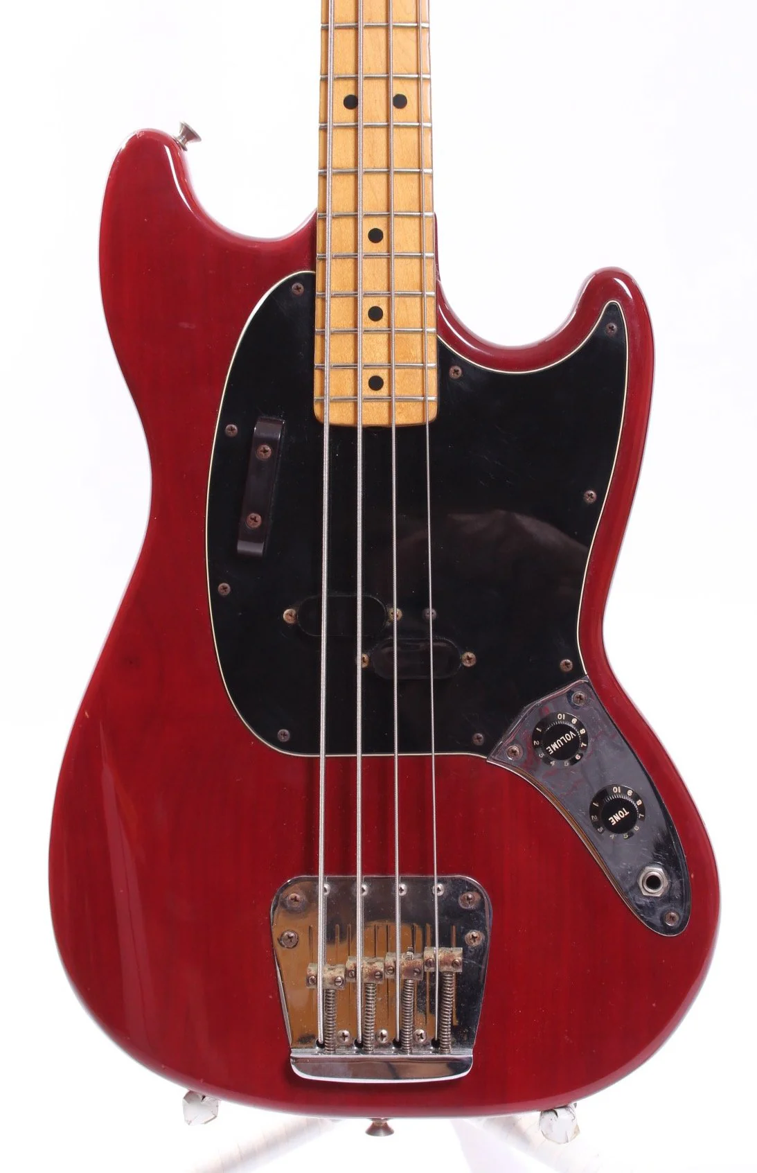 1980 Fender Mustang Bass translucent red - Image 2
