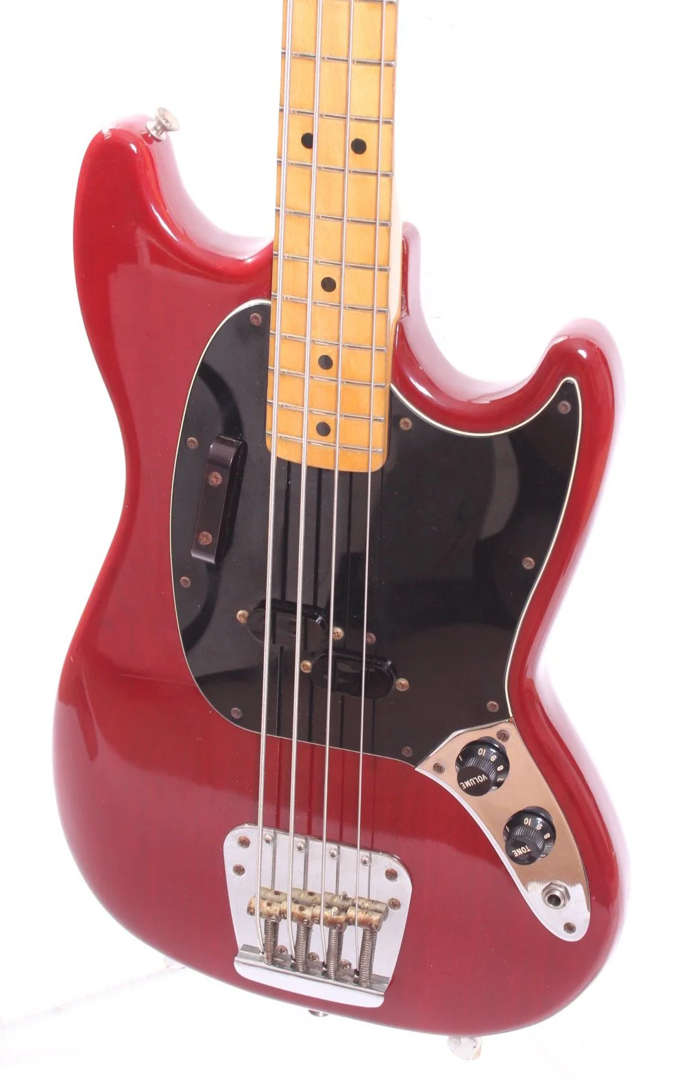 1980 Fender Mustang Bass translucent red - Image 3