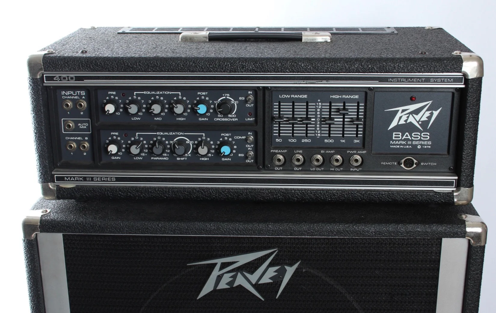 1980 Peavey 400 Bass Power Pak Mark III w/ 2x15" cabinet - Image 2
