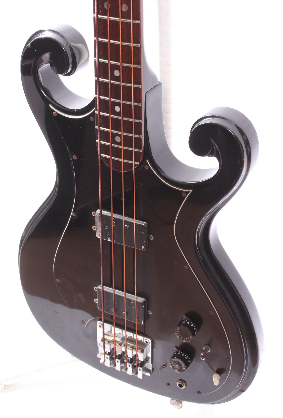 1981 Epiphone Scroll bass black - Image 2