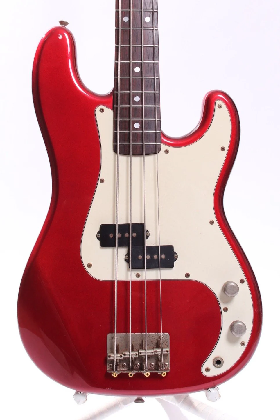 1981 Greco Super Sounds 32" Scale Precision Bass candy apple red - Image 2