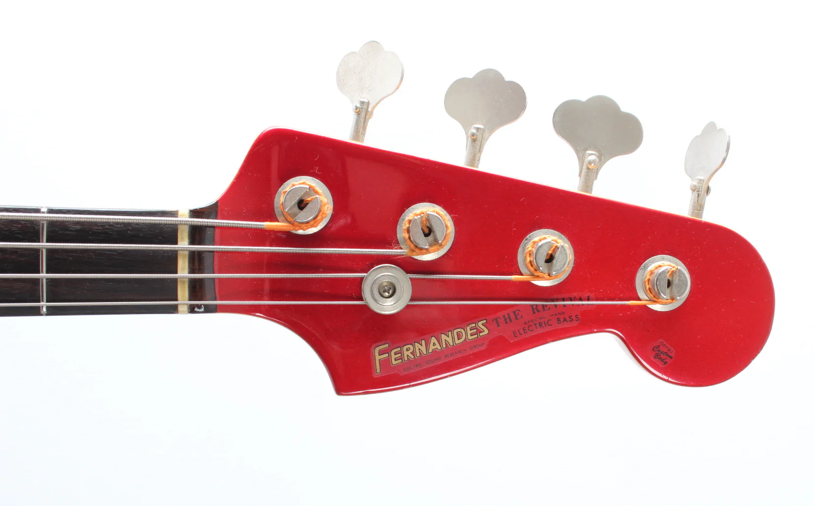 1982 Fernandes The Revival Jazz Bass 64 Reissue RJB-55 candy apple red - Image 5