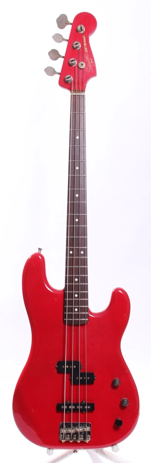 1984 Squier JV Contemporary Series PJ Bass torino red