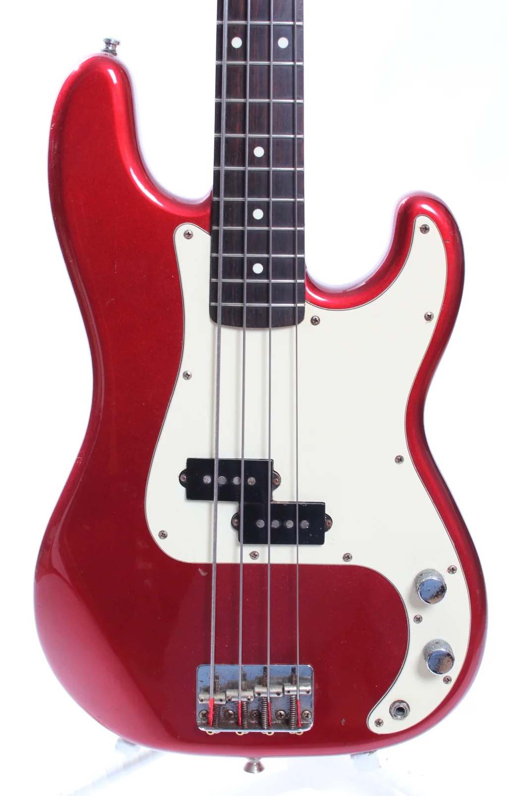 1984 Squier Precision Bass 62 Reissue 32" medium scale candy apple red - Image 2