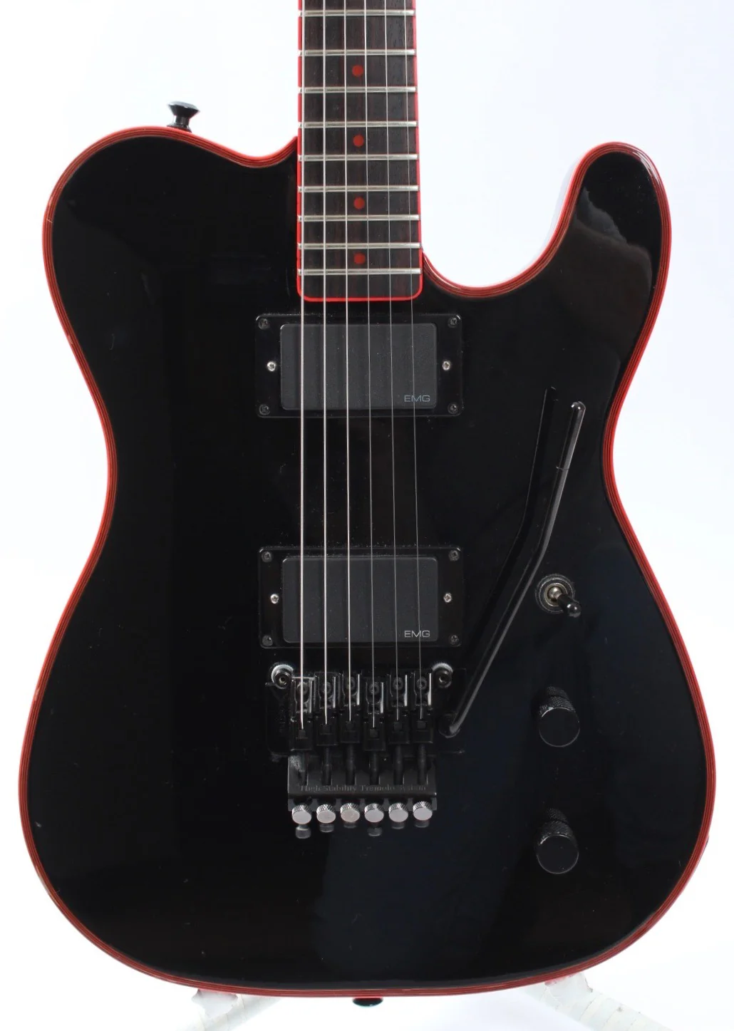 1984 Washburn Tour 24 Vibrato BBR EMG pickups red hot black - Image 2