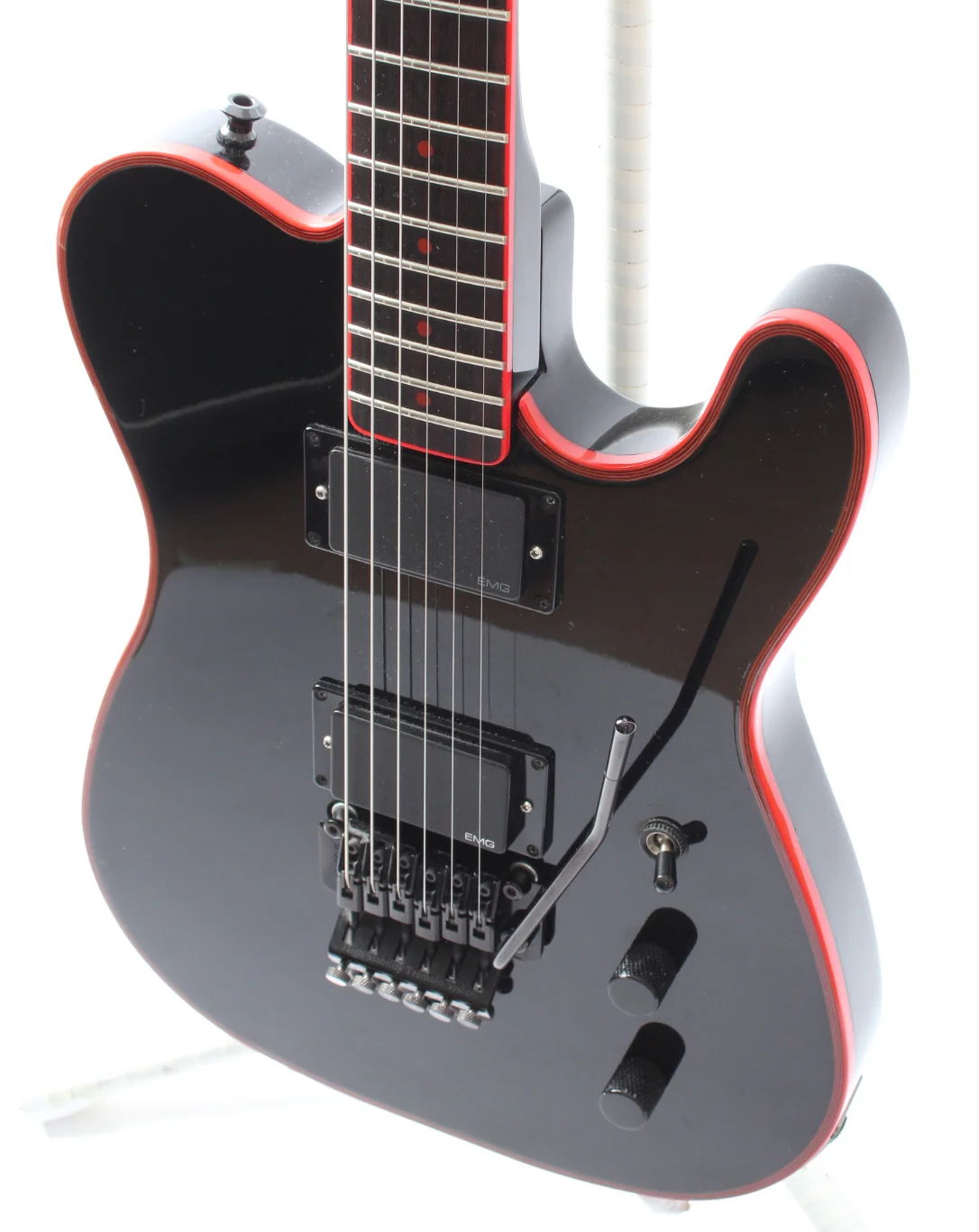 1984 Washburn Tour 24 Vibrato BBR EMG pickups red hot black - Image 3