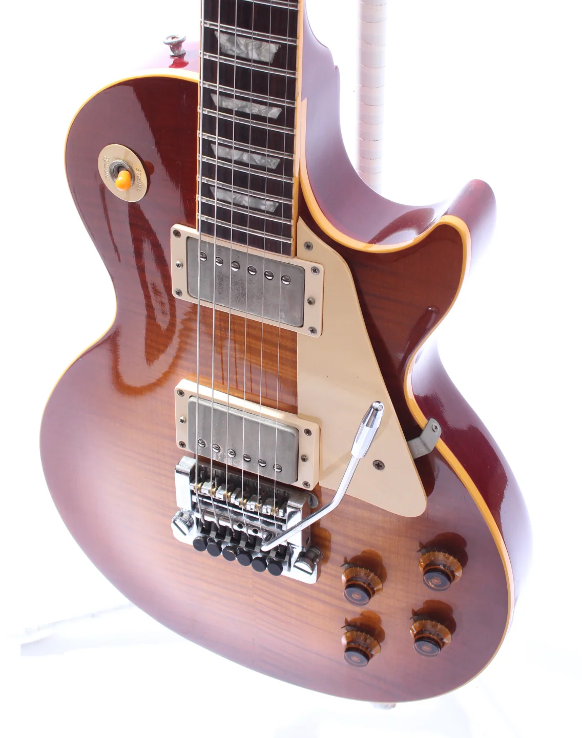 1985 Gibson Les Paul Standard Flametop pre-historic reissue Kahler heritage dark sunburst - Image 3