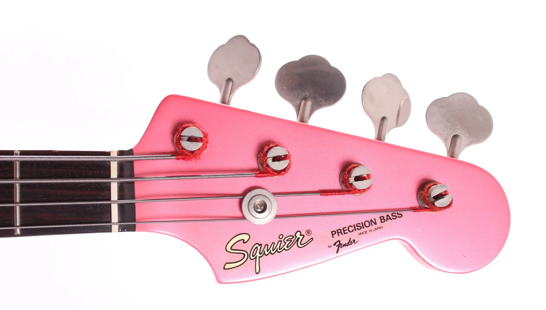 1985 Squier Precision Bass 62 Reissue Medium Scale all metallic pink - Image 5