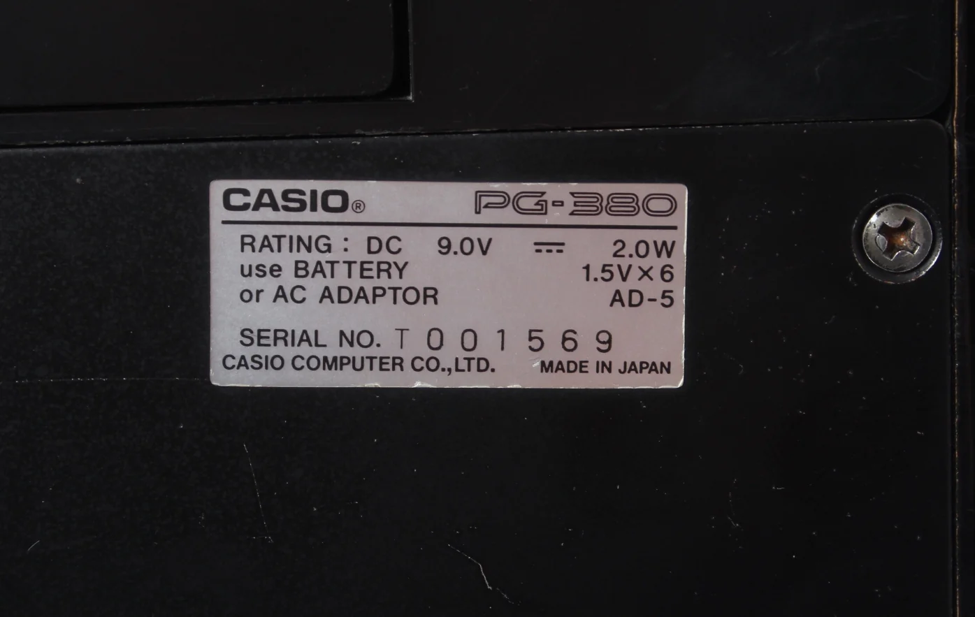 1988 Casio PG-380 black - Image 14