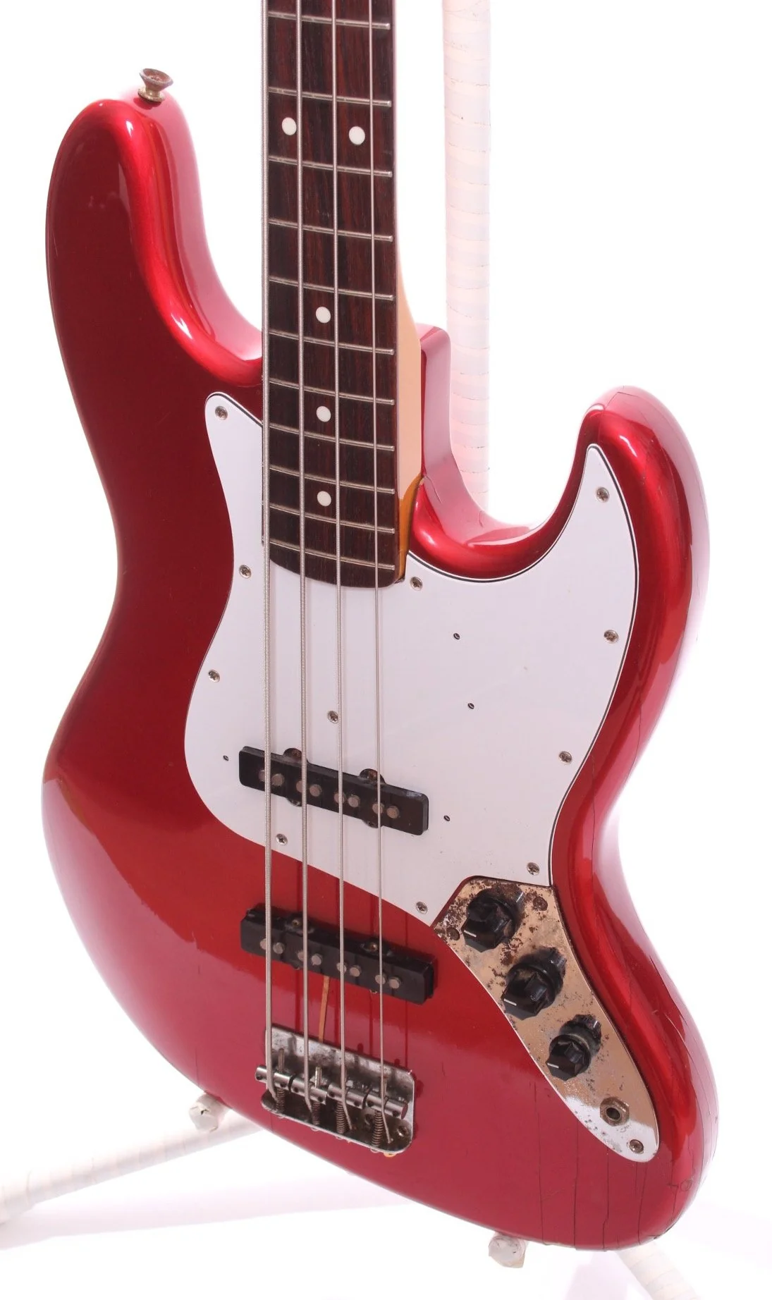 1990s Fender Japan Jazz Bass 62 Reissue candy apple red - Image 3