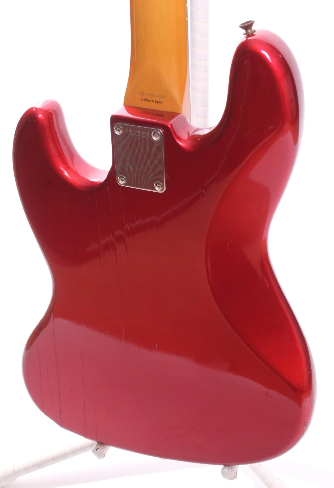 1990s Fender Japan Jazz Bass 62 Reissue candy apple red - Image 8