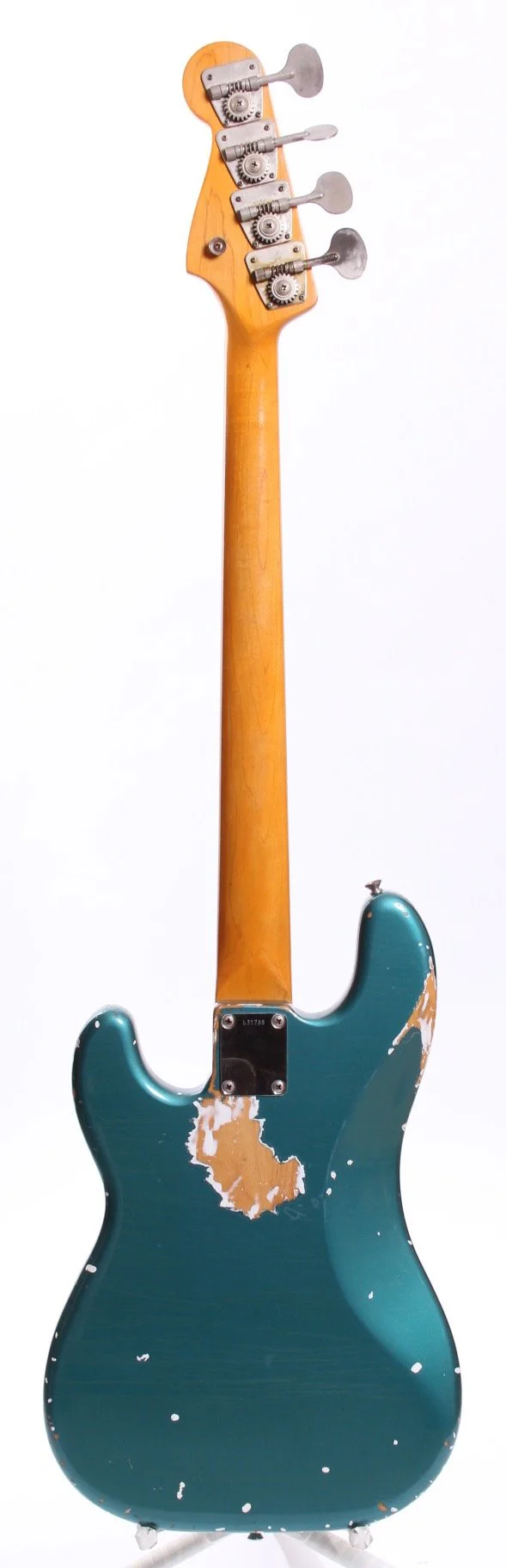 1990s Fender Precision Bass 66 Reissue ocean turquoise metallic - Image 6