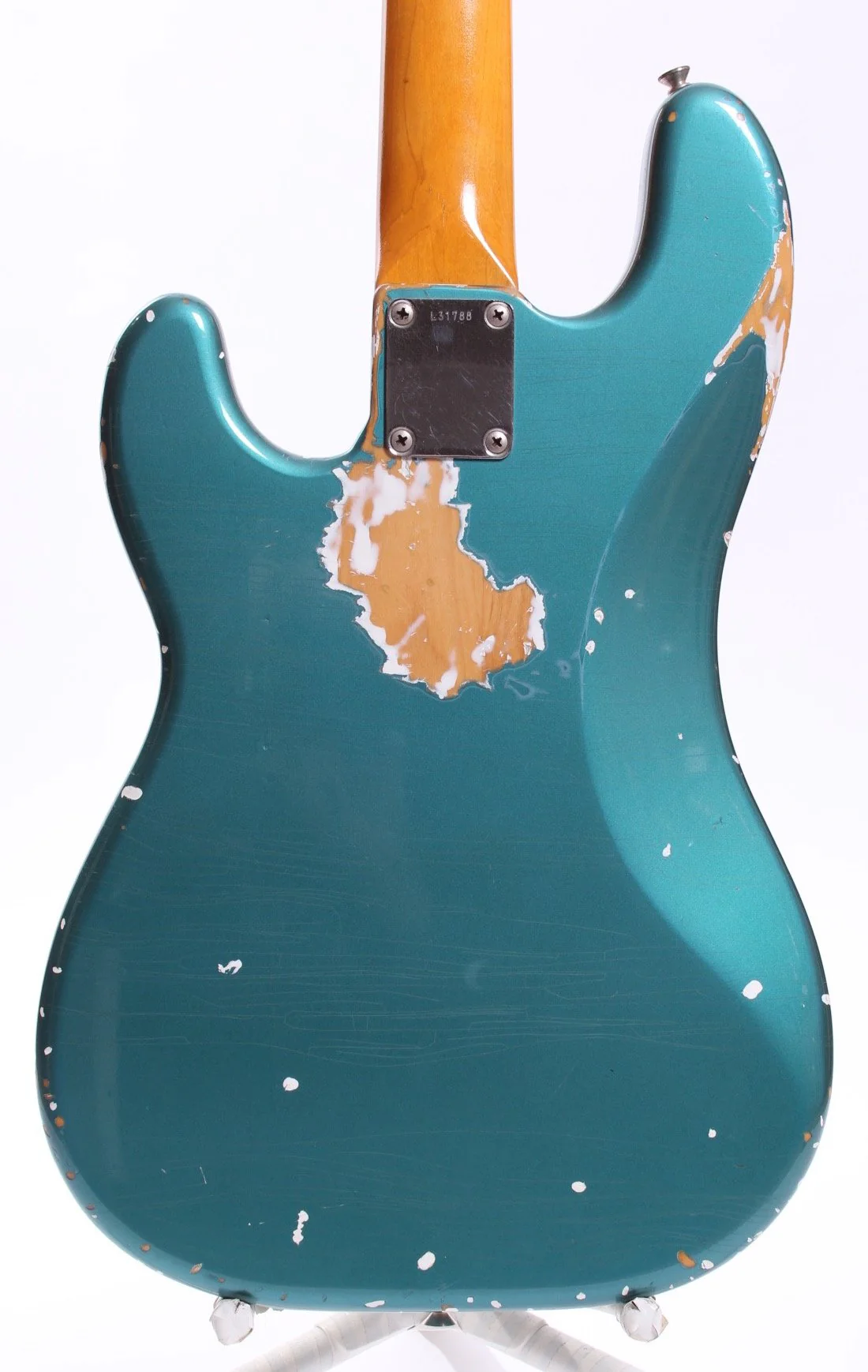 1990s Fender Precision Bass 66 Reissue ocean turquoise metallic - Image 7