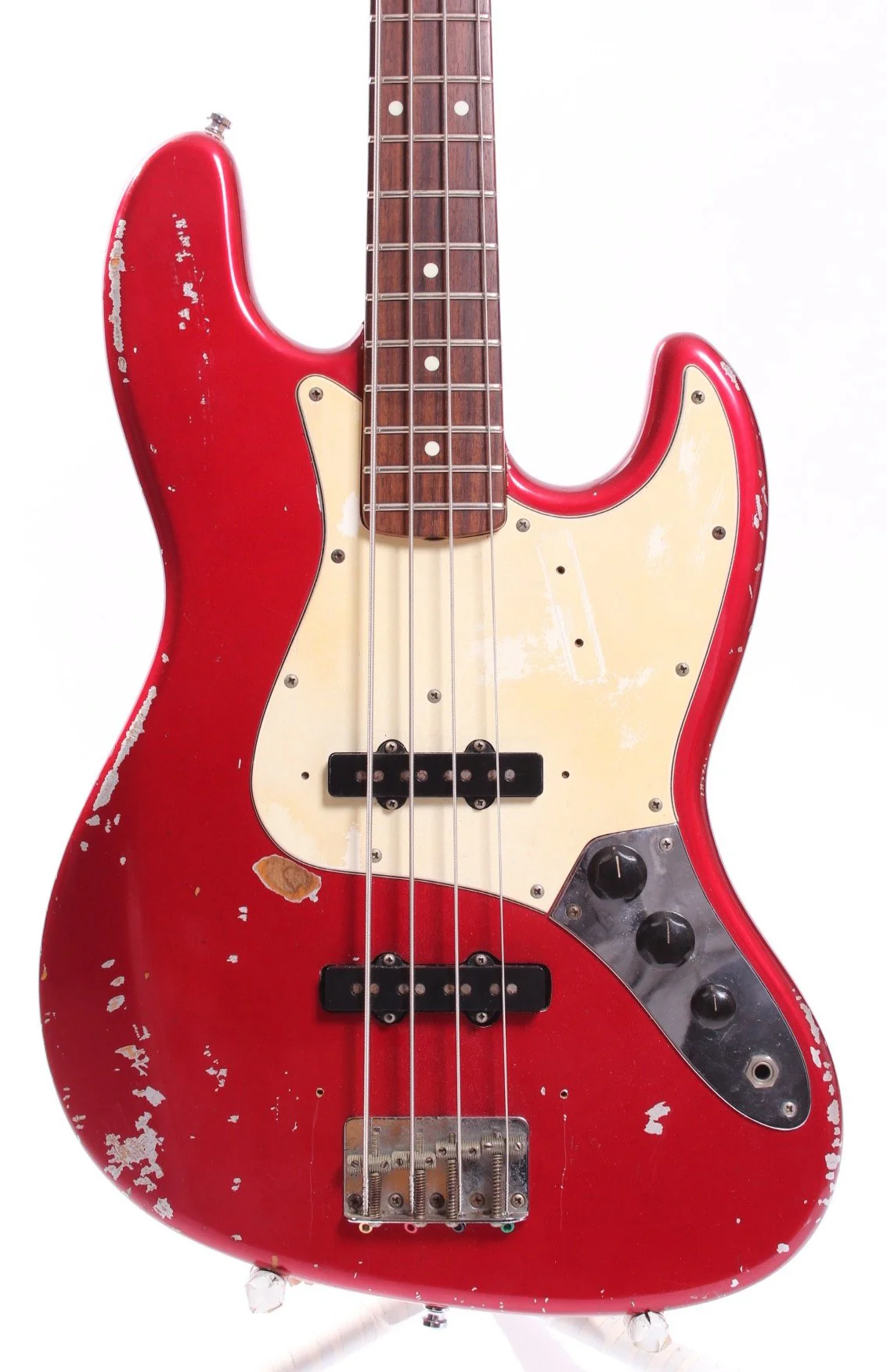 1990s Matsushita Seen Fender Jazz Bass 62 Reissue Replica candy apple red - Image 2