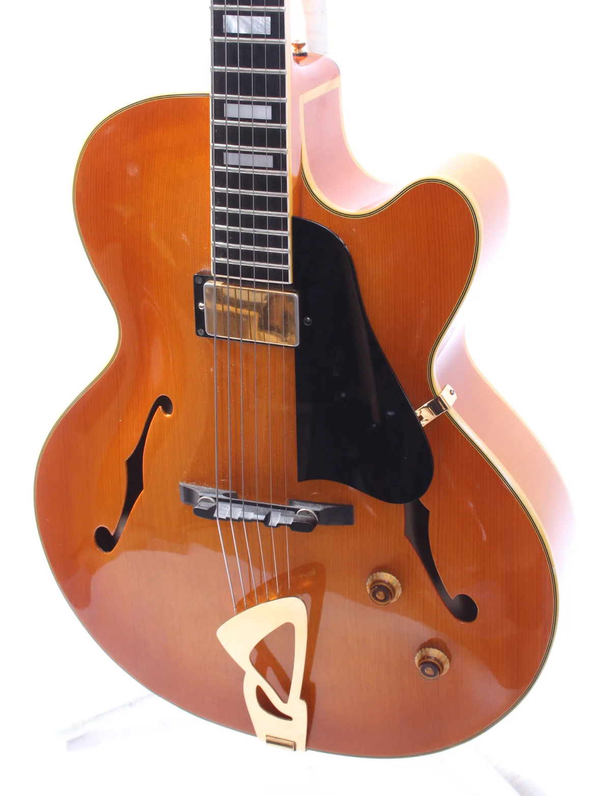 1990s Maurice Dupont 17" archtop honey burst - Image 3