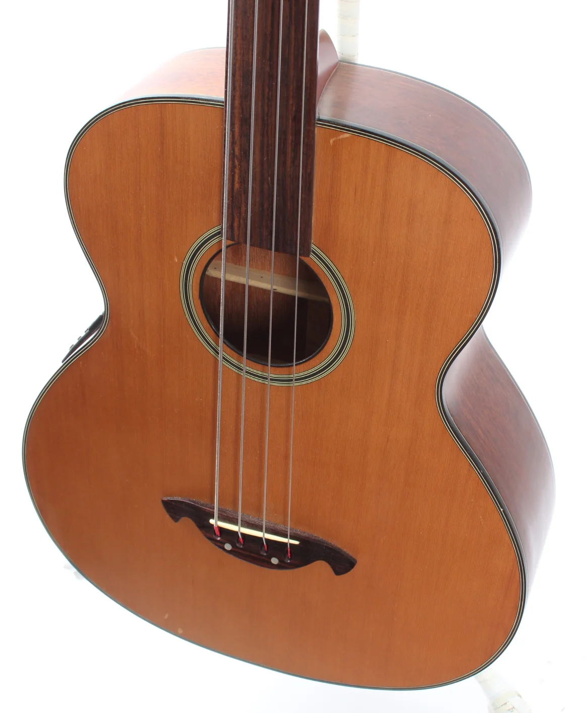 1990s Vester VAB358EQ fretless bass natural - Image 3