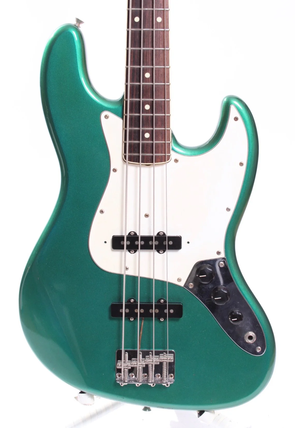 1991 Fender Jazz Bass 66 Reissue Dots & Binding sherwood green metallic - Image 2