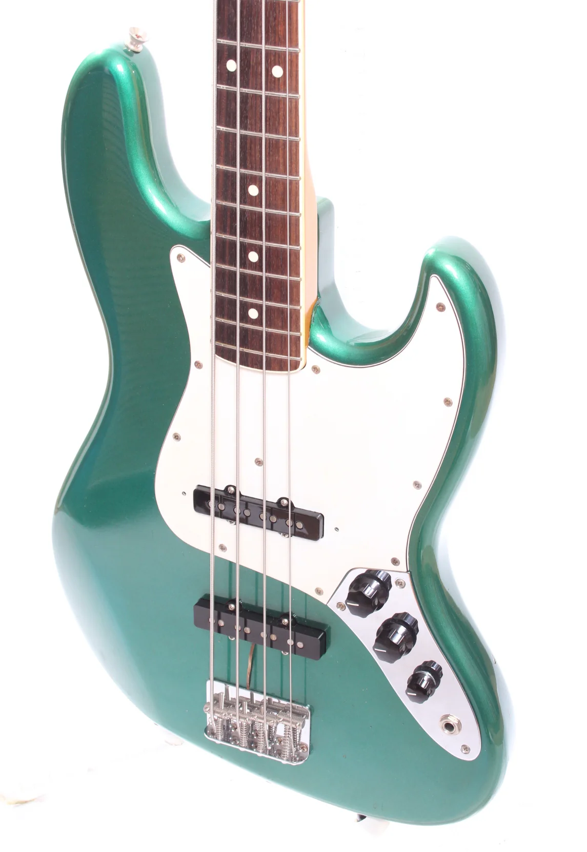 1991 Fender Jazz Bass 66 Reissue Dots & Binding sherwood green metallic - Image 3