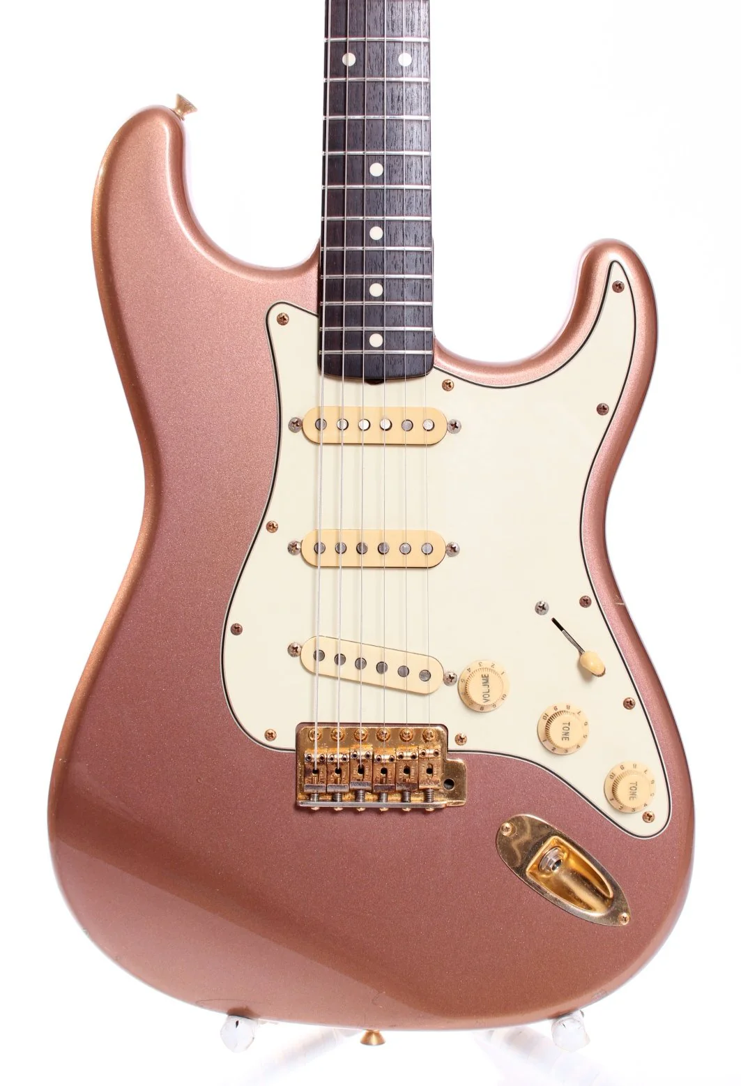 1991 Fender Stratocaster 62 Reissue gold hardware burgundy mist metallic - Image 4