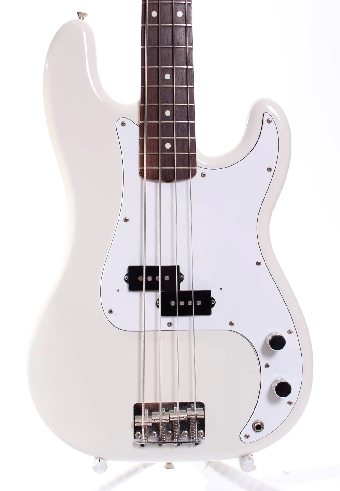 1993 Squier by Fender Japan Precision Bass olympic white - Image 5