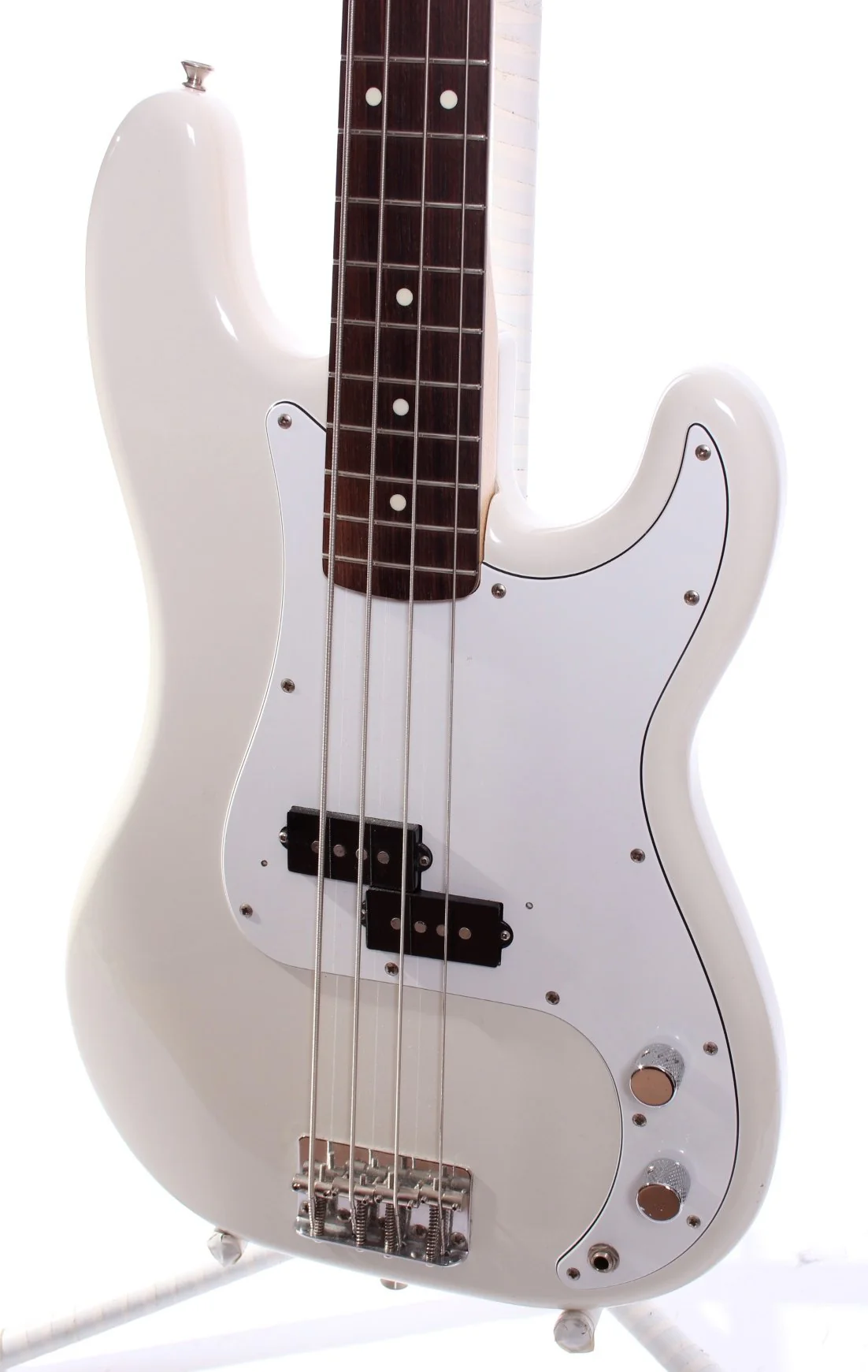 1993 Squier by Fender Japan Precision Bass olympic white - Image 7