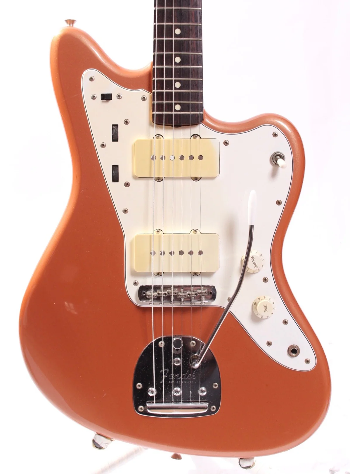 1994 Fender Jazzmaster 66 Reissue burgundy mist matching headstock - Image 2