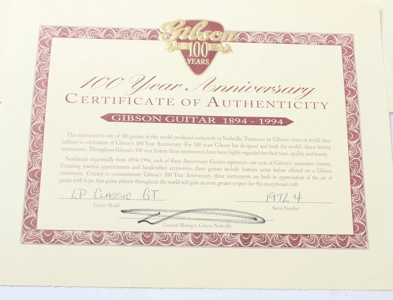 1994 Gibson Les Paul Classic 100th Anniversary Centennial goldtop signed by Slash - Image 13