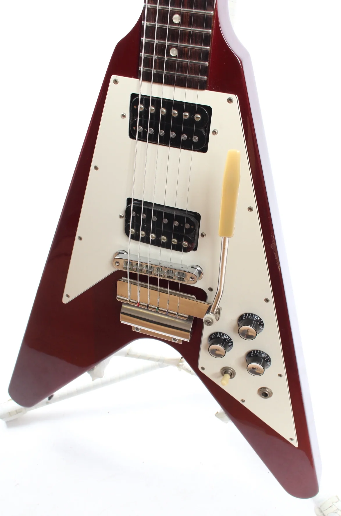 1995 Gibson Flying V '67 Reissue Maestro Vibrola cherry red - Image 3