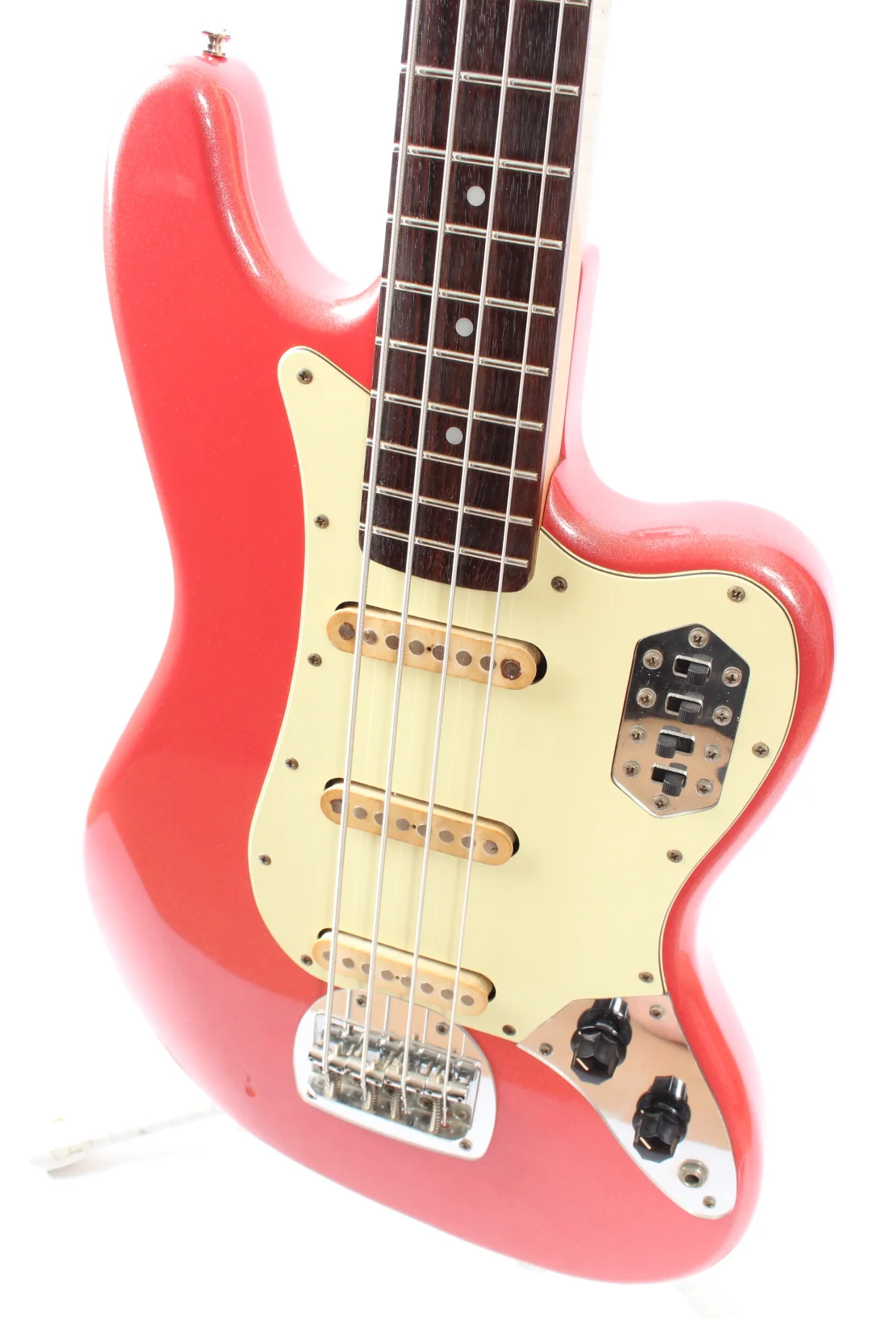 1995 Grass Roots by ESP GT64B Jaguar Bass pink champagne sparkle - Image 3