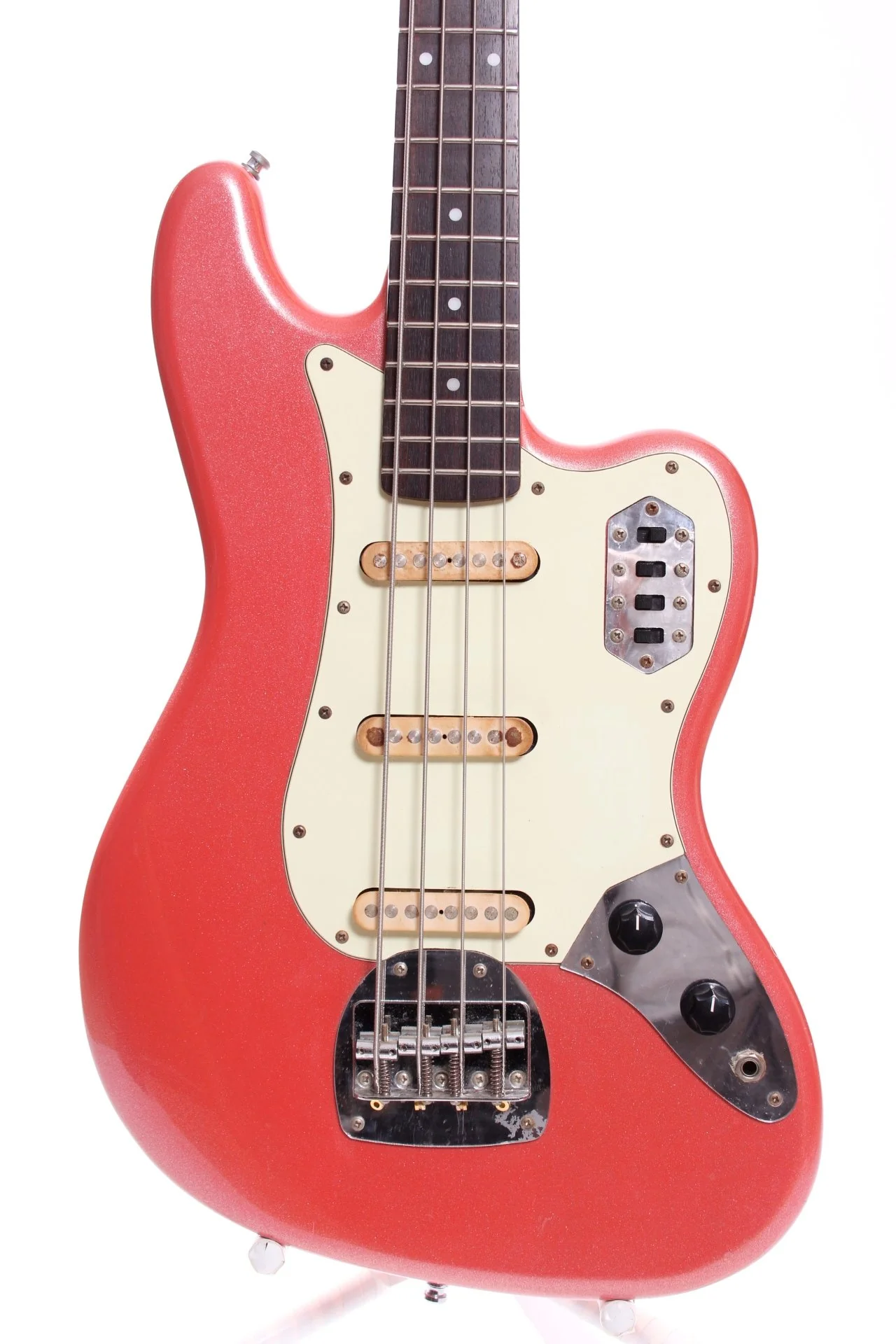 1995 Grassroots by ESP Jaguar Bass champagne sparkle - Image 4