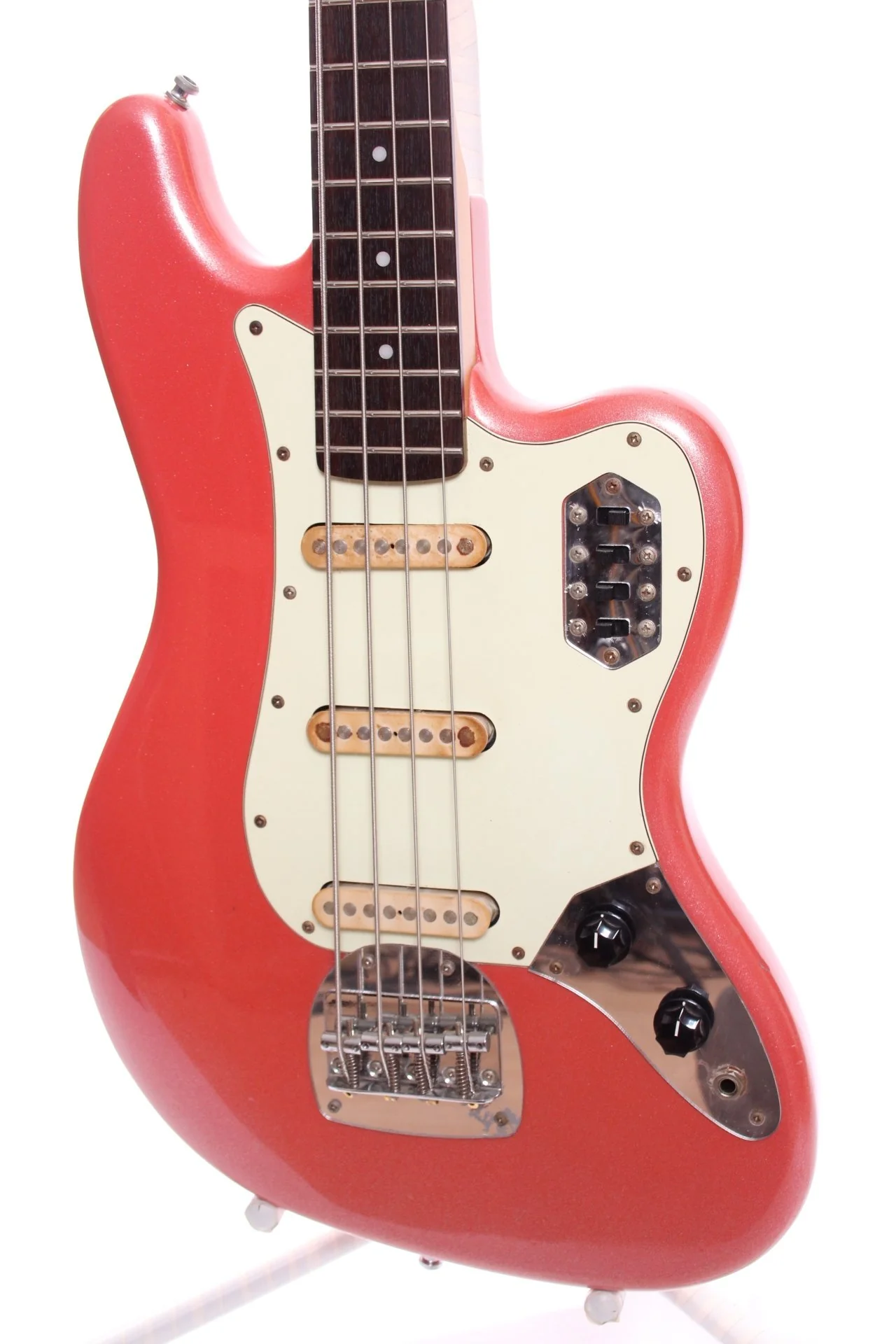 1995 Grassroots by ESP Jaguar Bass champagne sparkle - Image 6